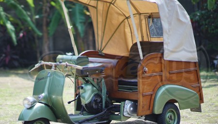 Custom Vespa Ape Calessino by Scooter99 , Handmade Classic Three Wheeler with Vintage Elegance